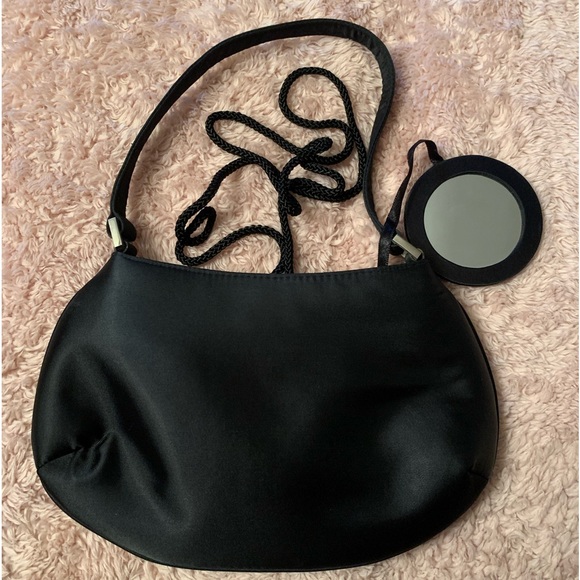 Small Black Rayon Purse with Mirror - Picture 1 of 1